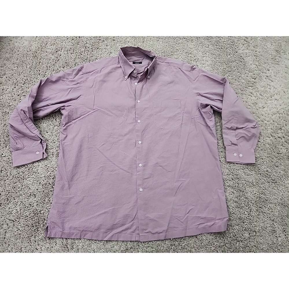 VintageBOSS Hugo Boss Dress Shirt Mens 17 Micro Check Made In Hong Kong